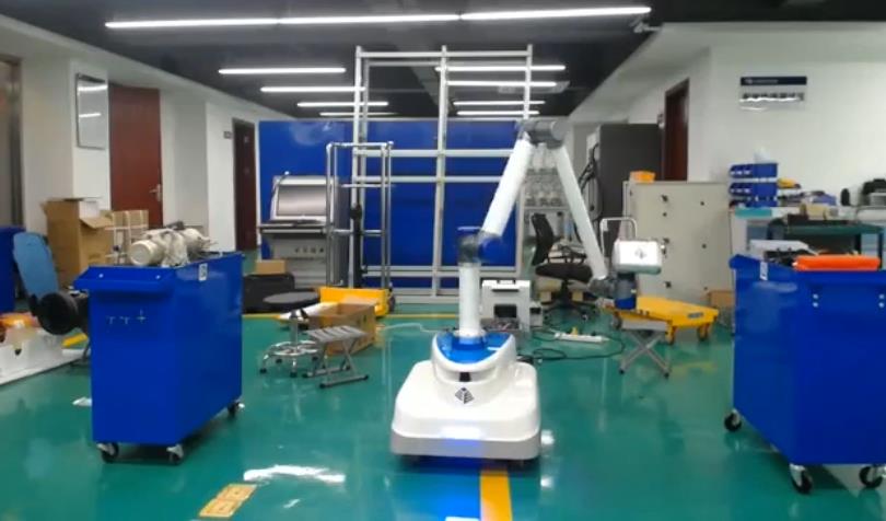 泰科智能六軸機(jī)械臂+AGV小車進(jìn)行電力巡檢測試